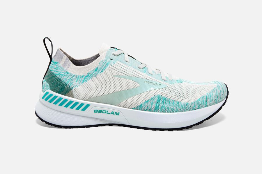 Brooks Running Shoes Womens White/Turquoise - Bedlam 3 Road - 5681-GVYRB